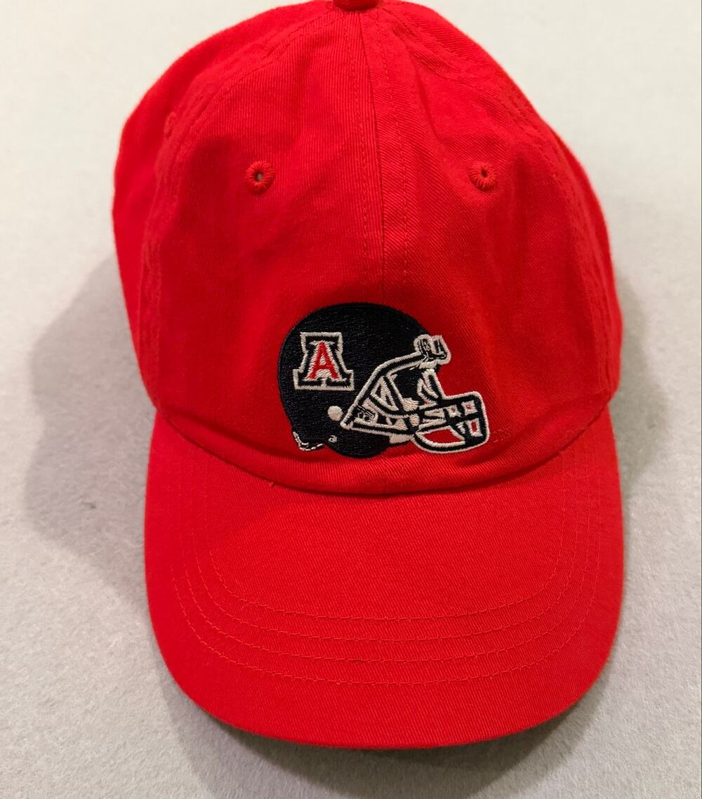 Arizona Wildcats Helmet Logo Strapback Hat Red NCAA Football Adjustable Cap